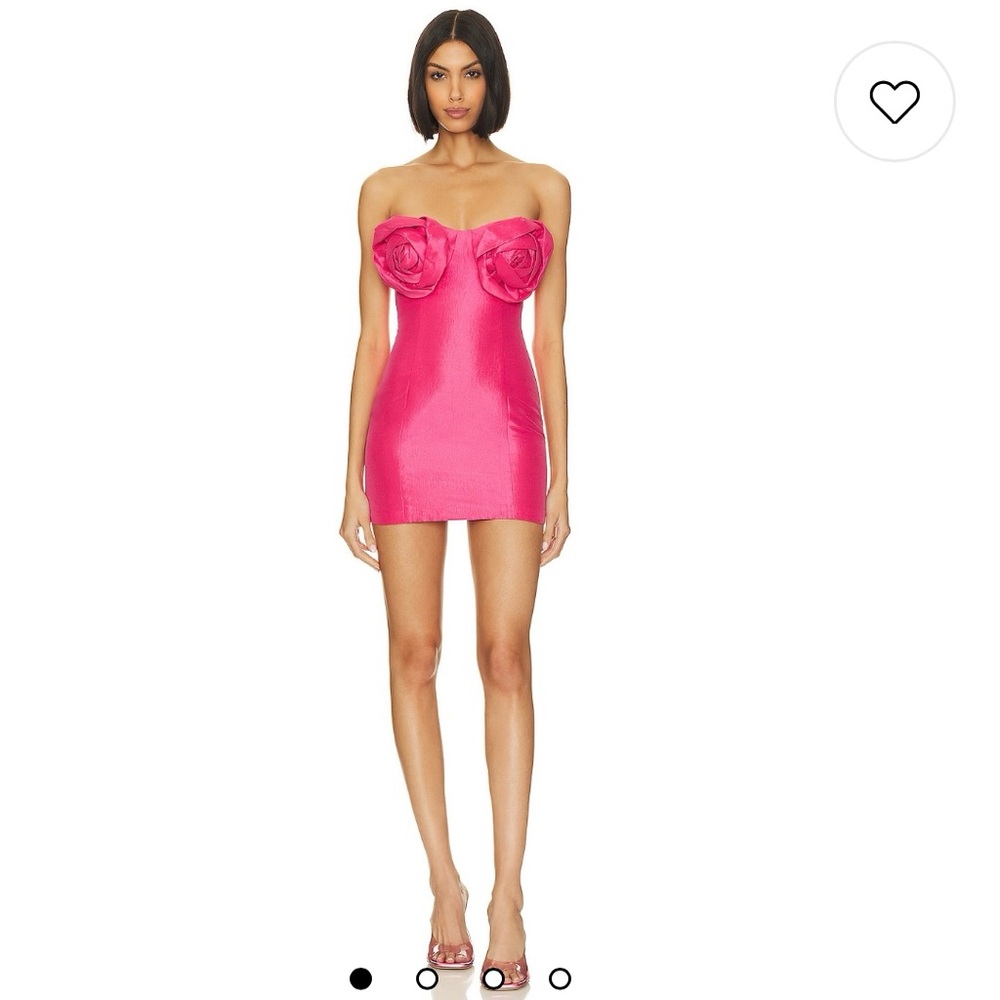 Revolve NBD Tracy mini dress in pink with rose detail. Size M. Worn once.
